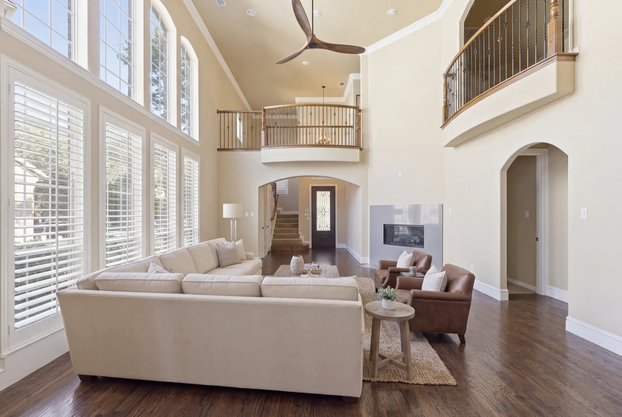 Living room with windows